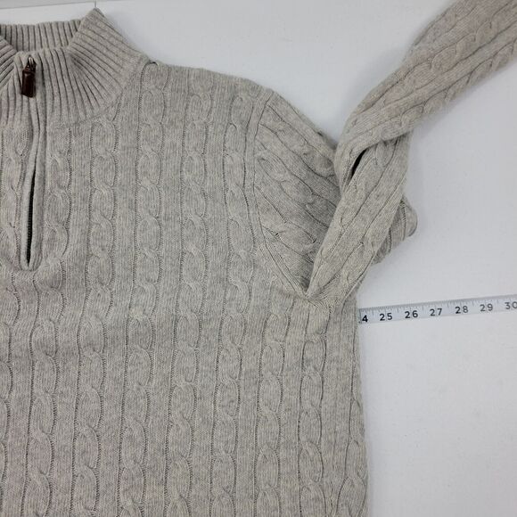 J.Crew 1/4 zip sweater mens gray wool pullover L 3362 - Picture 5 of 8